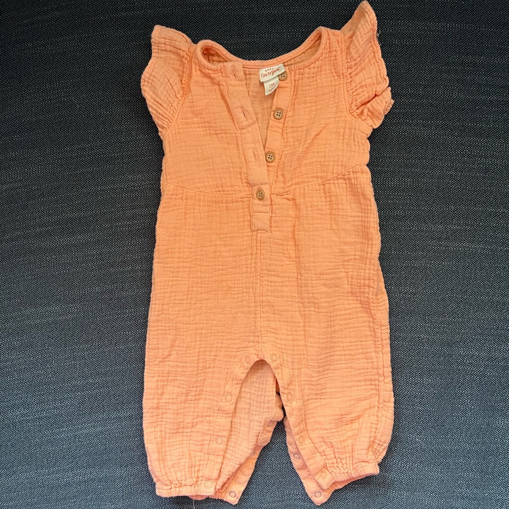Cat & Jack Orange Sherbet Kids One Piece